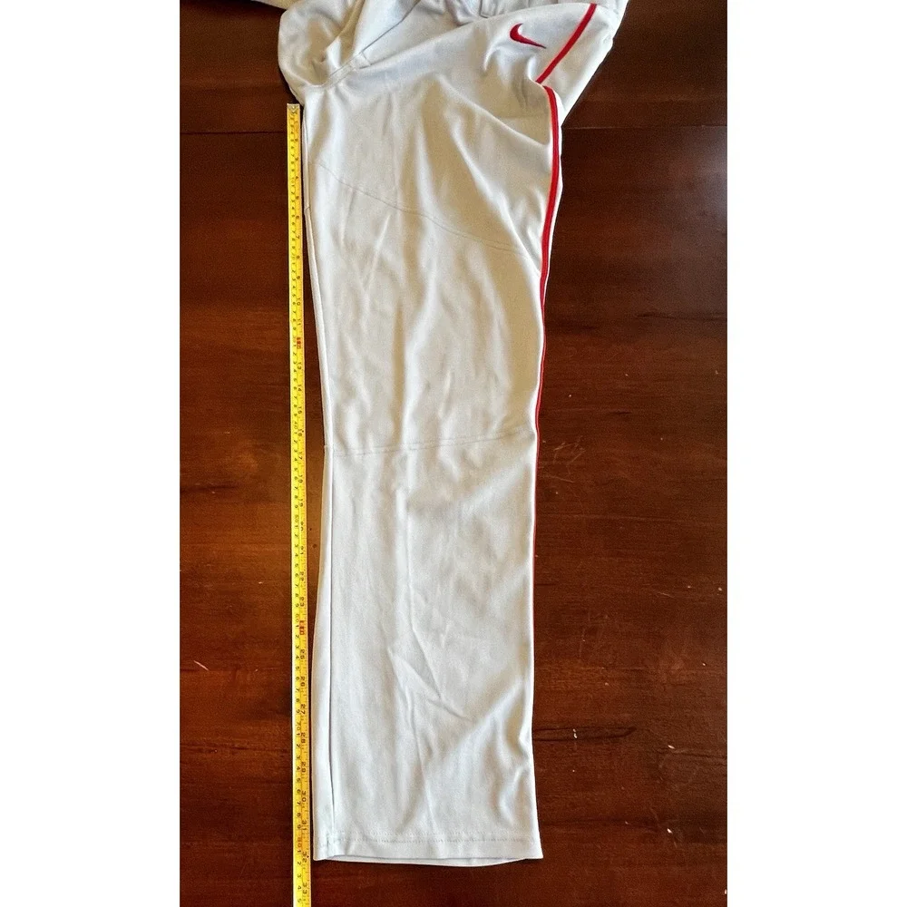 Nike Men's Baseball Pants Gray with Red‎ Stripe Size L